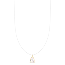 Gargantilha Nylon Zircônia Gota Folheada a Ouro 18k