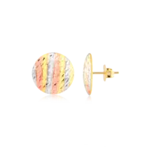 Brinco Redondo 3 Cores Folheado a Ouro 18k