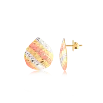 Brinco Gota 3 Cores Folheado a Ouro 18k