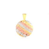 Pingente Redondo 3 Cores Folheado a Ouro 18k