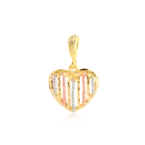 Pingente Coração Vazado 3 Cores Folheado a Ouro 18k