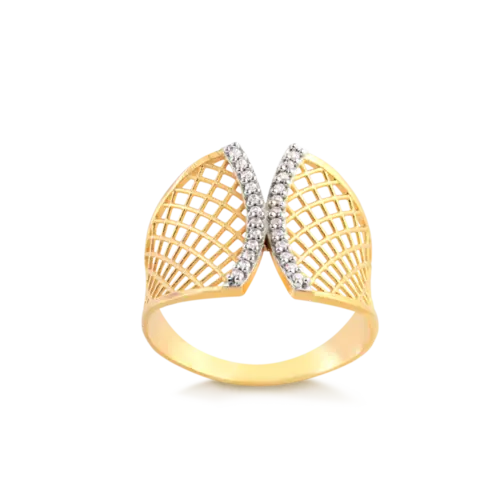 Anel Telado Fileiras de Zircônia Folheado a Ouro 18k