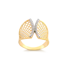 Anel Telado Fileiras de Zircônia Folheado a Ouro 18k