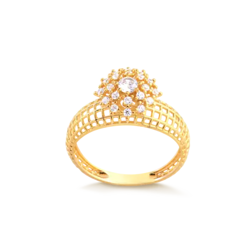 Anel Chuveirinho Telado Folheado a Ouro 18k