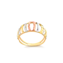 Anel Vazado 3 Cores Folheado a Ouro 18k