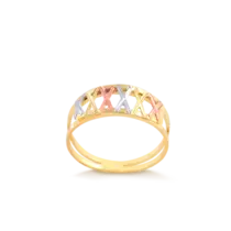 Anel Vazado 3 Cores Folheado a Ouro 18k