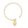 Pulseira N. Senhora Aparecida Coração Elo Português 5mm Folheada a Ouro 18k