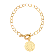 Pulseira Elo Oval São Bento Folheada a Ouro 18k