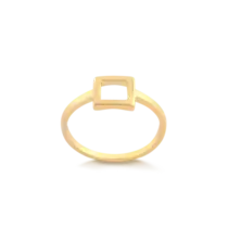Anel Quadrado Vazado Folheado a Ouro 18k