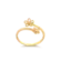 Anel Regulável Flores Com Zircônia Folheado a Ouro 18k