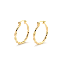 Argola Trançada 18mm Folheada a Ouro 18k