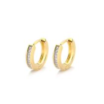 Argola Fileira de Zircônia Folheada a Ouro 18k