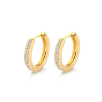 Argola Fileira de Zircônia Folheada a Ouro 18k