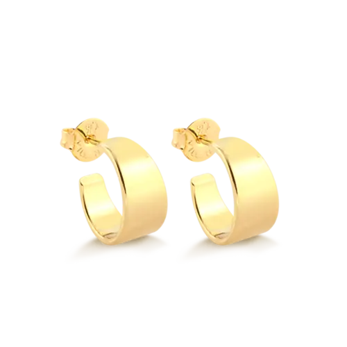 Argola Lisa 13 mm Folheada a Ouro 18k