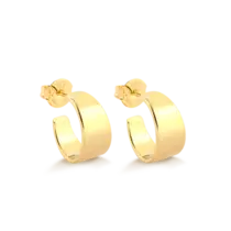 Argola Lisa 13 mm Folheada a Ouro 18k