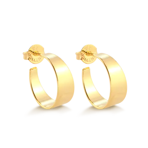 Argola Lisa 17mm Folheada a Ouro 18K