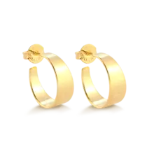 Argola Lisa 17mm Folheada a Ouro 18K