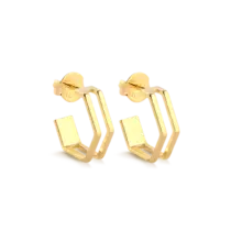 Brinco Geométrico Folheado a Ouro 18k