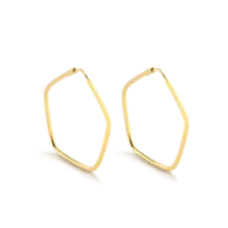 Argola Lisa Pentágono Folheado a Ouro 18k