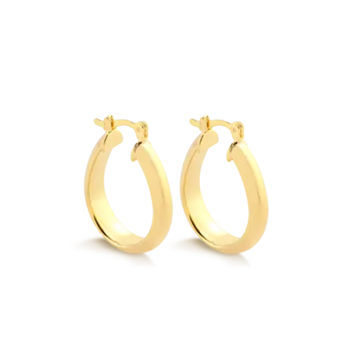 Argola Lisa Oval 27x21 Folheado a Ouro 18k