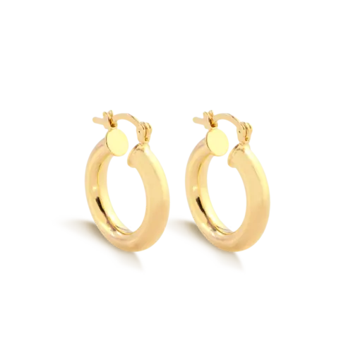 Argola Lisa Redonda 21mm Folheada a Ouro 18k