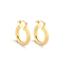 Argola Lisa Redonda 21mm Folheada a Ouro 18k