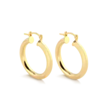 Argola Lisa Redonda 29mm Folheada a Ouro 18k