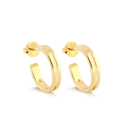 Argola Lisa 18mm Folheada a Ouro 18K