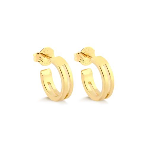 Brinco Liso 11mm Folheado a Ouro 18k