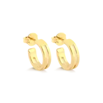 Brinco Liso 11mm Folheado a Ouro 18k