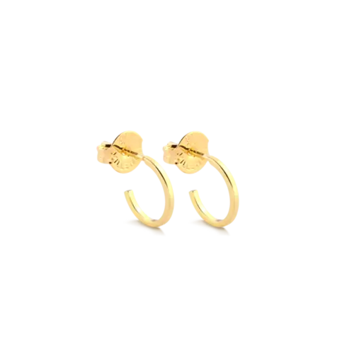 Brinco Liso 10mm Folheado a Ouro 18k