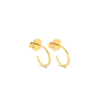 Brinco Liso 10mm Folheado a Ouro 18k