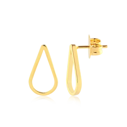 Brinco Gota Vazada Folheado a Ouro 18k