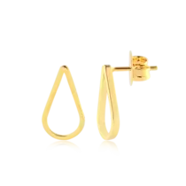 Brinco Gota Vazada Folheado a Ouro 18k