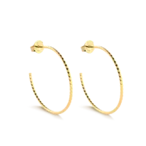 Argola Fina Trançada 36mm Folheada a Ouro 18k