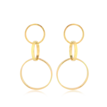 Brinco Aros Redondos Folheado a Ouro 18k