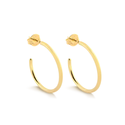 Argola Lisa 36mm Folheada a Ouro 18k