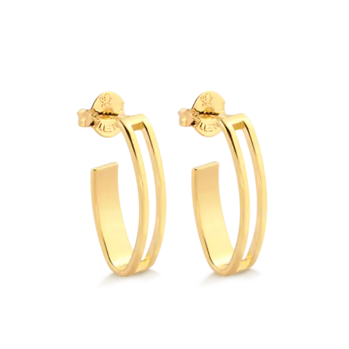 Brinco Fio Duplo Folheado a Ouro 18k