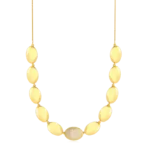 Gargantilha Oval Cravejado e Liso Folheada a Ouro 18k