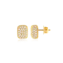 Brinco Retangular Cravejado