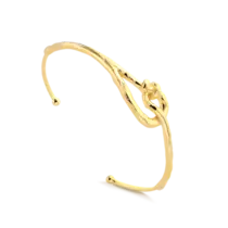 Bracelete Entrelaçado Estilo Nó Folheado a Ouro 18k