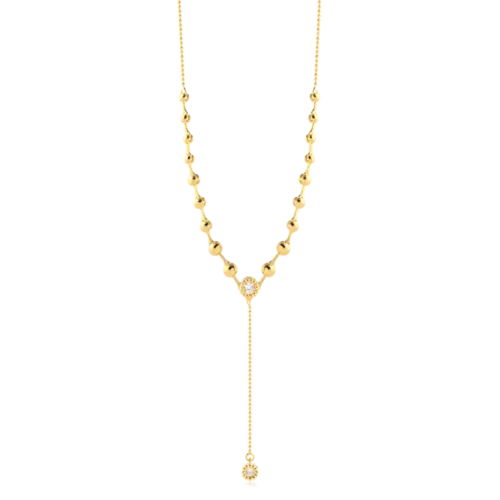 Gargantilha Ponto de Luz Bolas Lisas Folheada a Ouro 18k