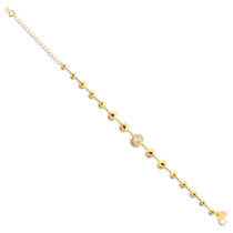 Pulseira Ponto de Luz Bolas Lisas Folheado a Ouro 18k