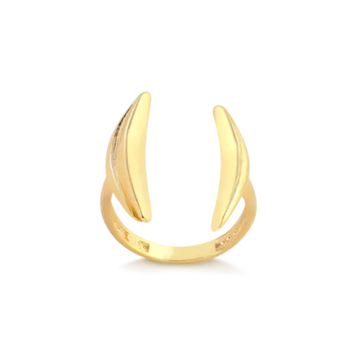 Anel Curvas Folheado a Ouro 18k