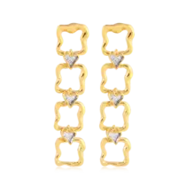 Brinco Elos Orgânicos Coração Folheado a Ouro 18k