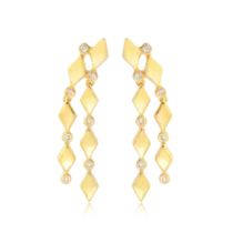 Brinco Losangos Ponto de Luz Folheado a Ouro 18k