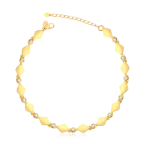 Pulseira Losangos Ponto de Luz Folheado a Ouro 18k