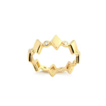 Anel Losangos Ponto de luz Folheado a Ouro 18k