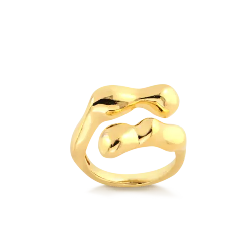 Anel Orgânico Folheado a Ouro 18k