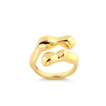 Anel Orgânico Folheado a Ouro 18k